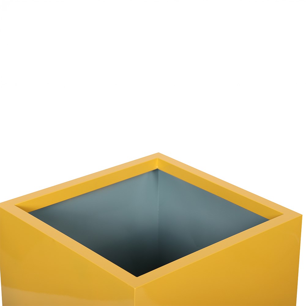 Yellow Zinc Galvanised Cube Planter