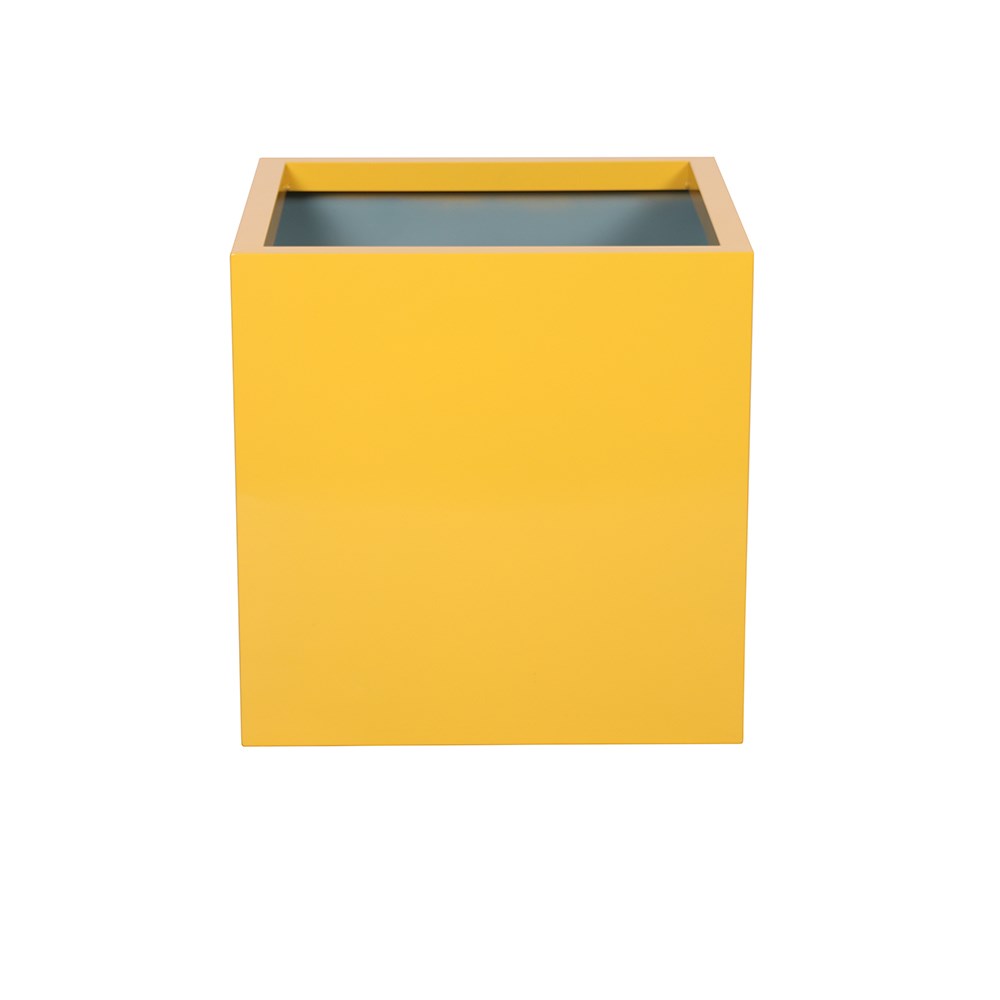Yellow Zinc Galvanised Cube Planter