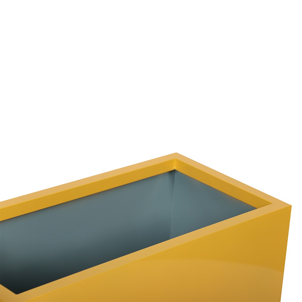 Yellow Zinc Galvanised Trough Planter