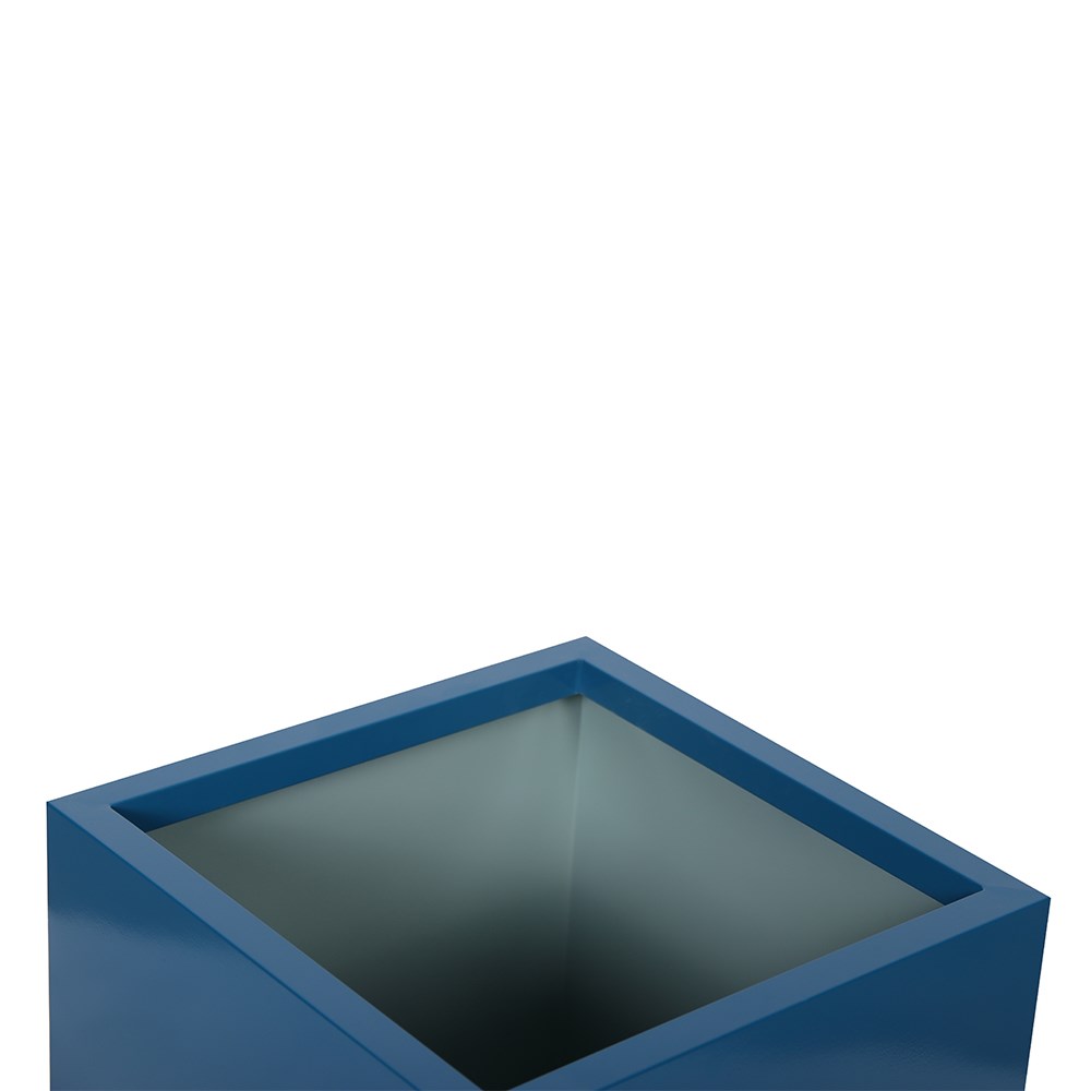 Blue Zinc Galvanised Cube Planter