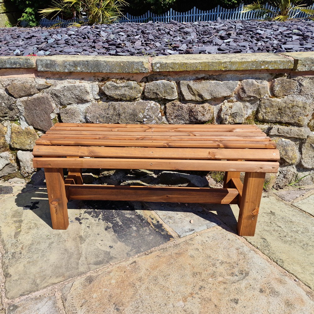 Valley Two Seater Wooden Backless Garden Bench