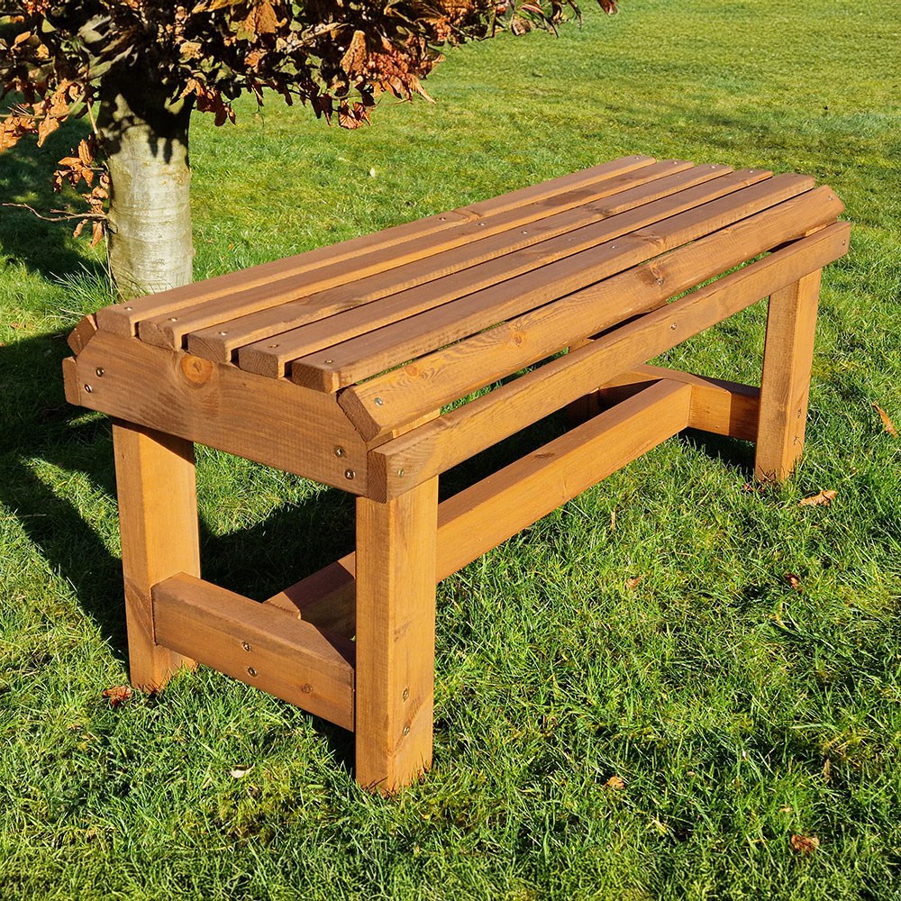 Valley Two Seater Wooden Backless Garden Bench