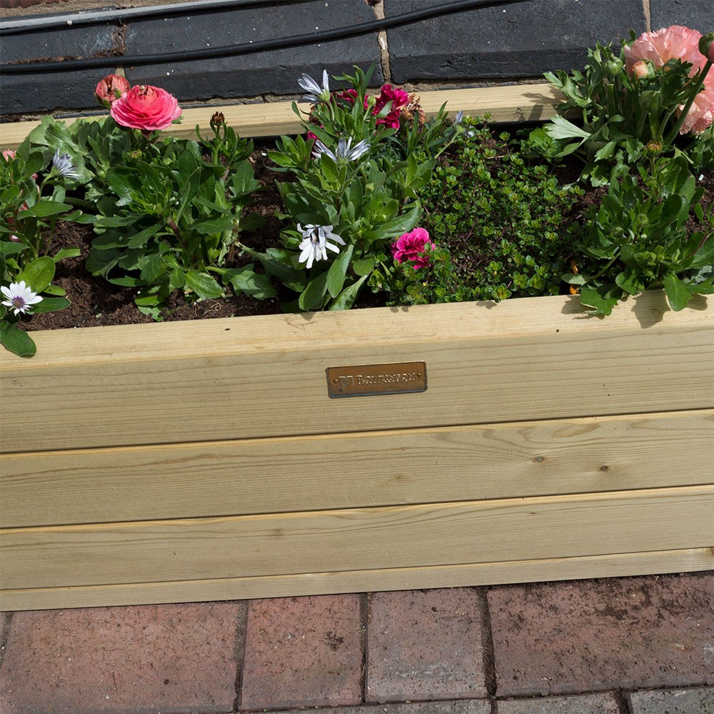Marberry Wooden Troguh Patio Planter
