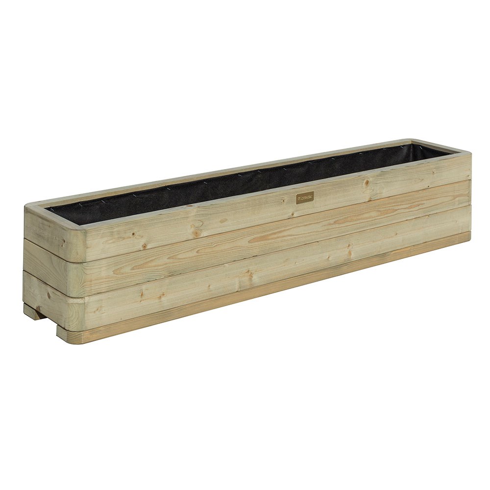 Marberry Wooden Troguh Patio Planter