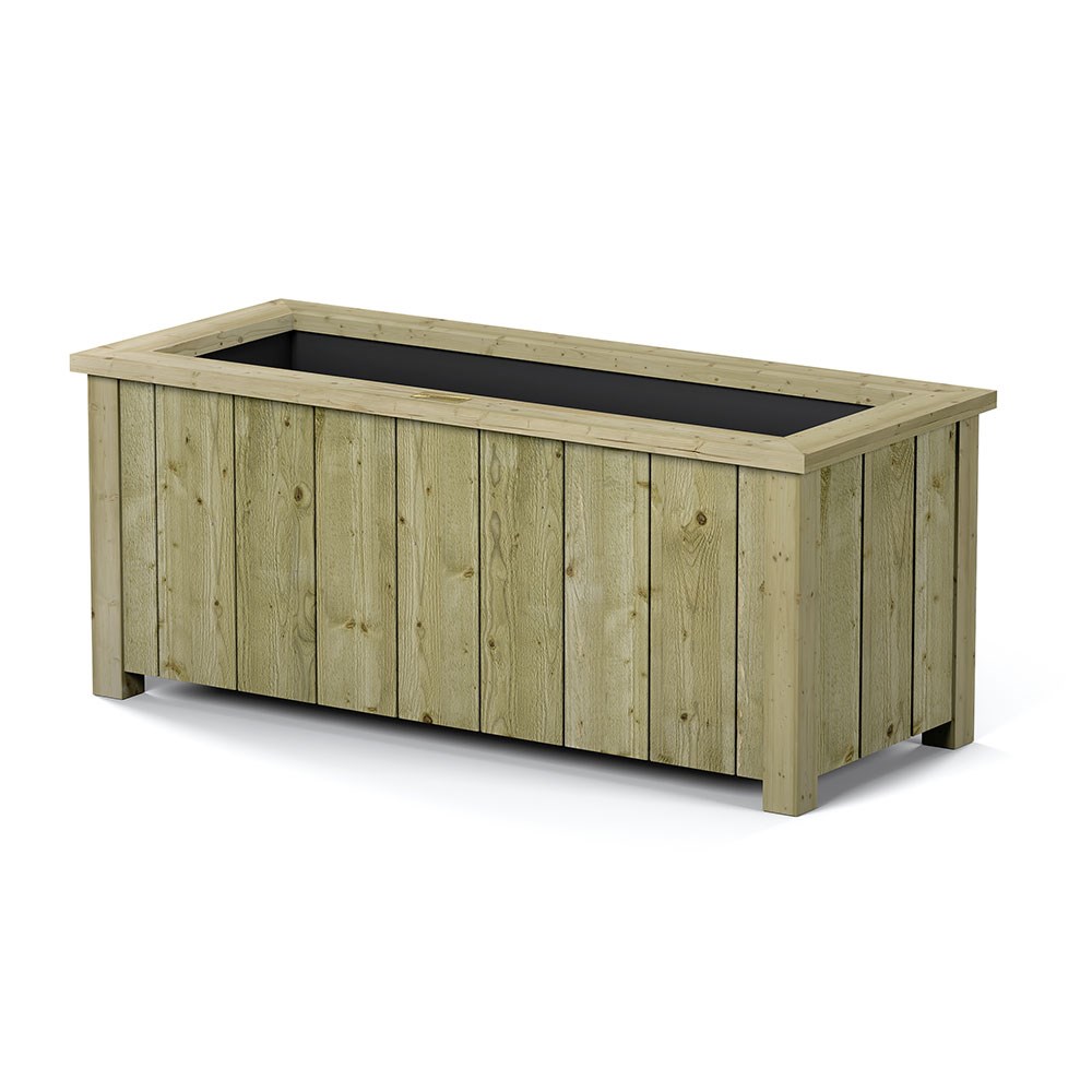 95cm Heritage Natural Wooden Trough Planter