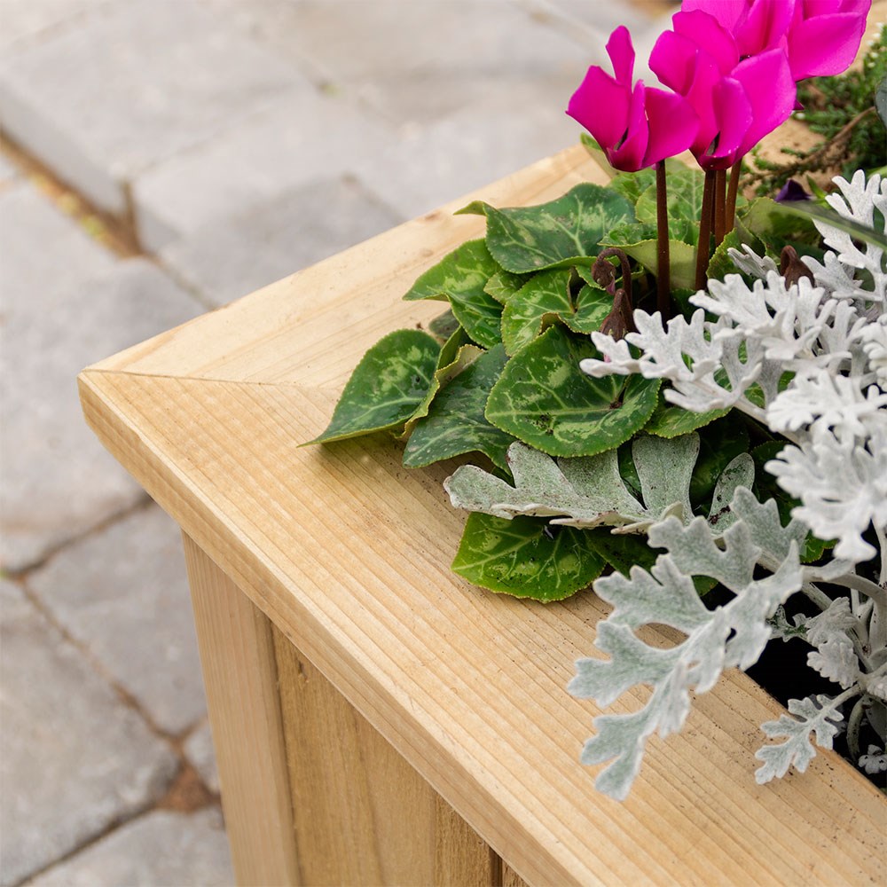 95cm Heritage Natural Wooden Trough Planter