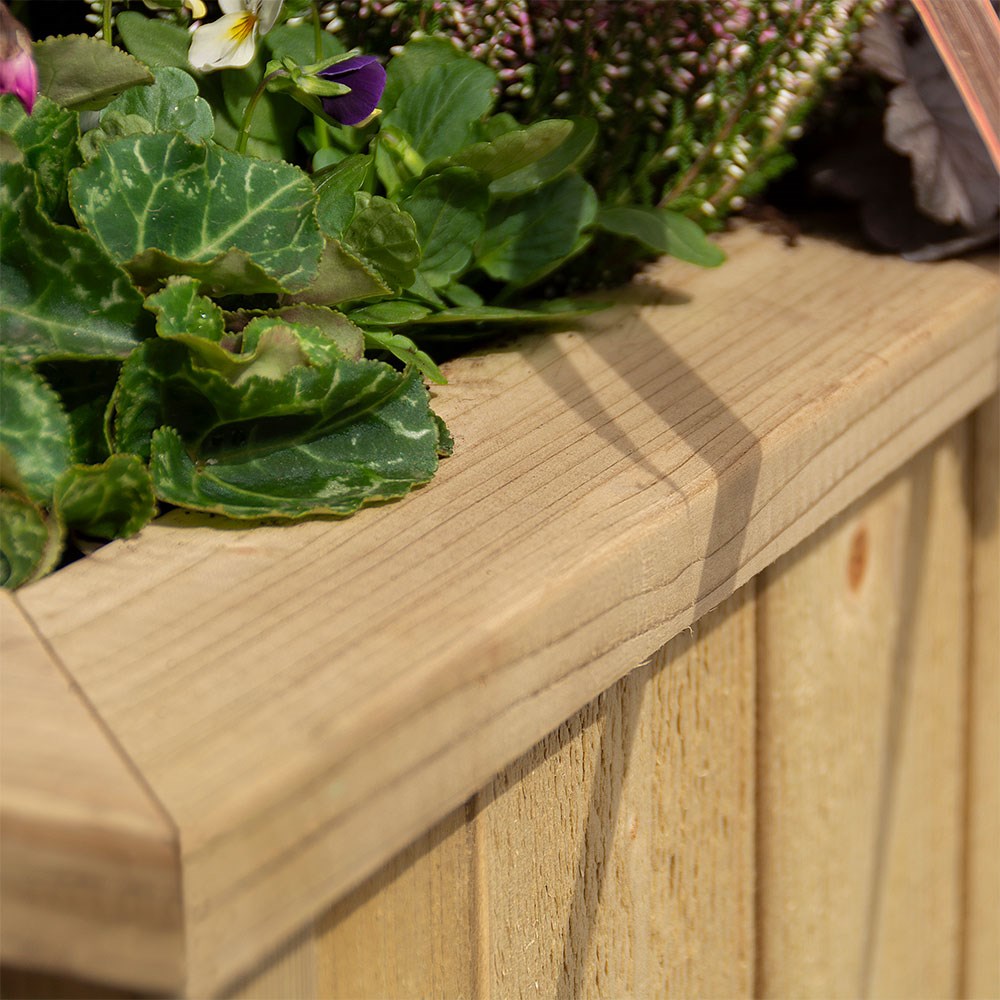 95cm Heritage Natural Wooden Trough Planter