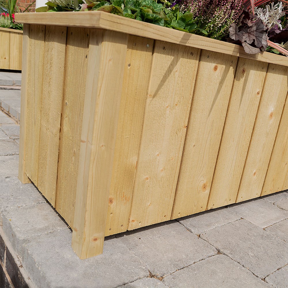 95cm Heritage Natural Wooden Trough Planter