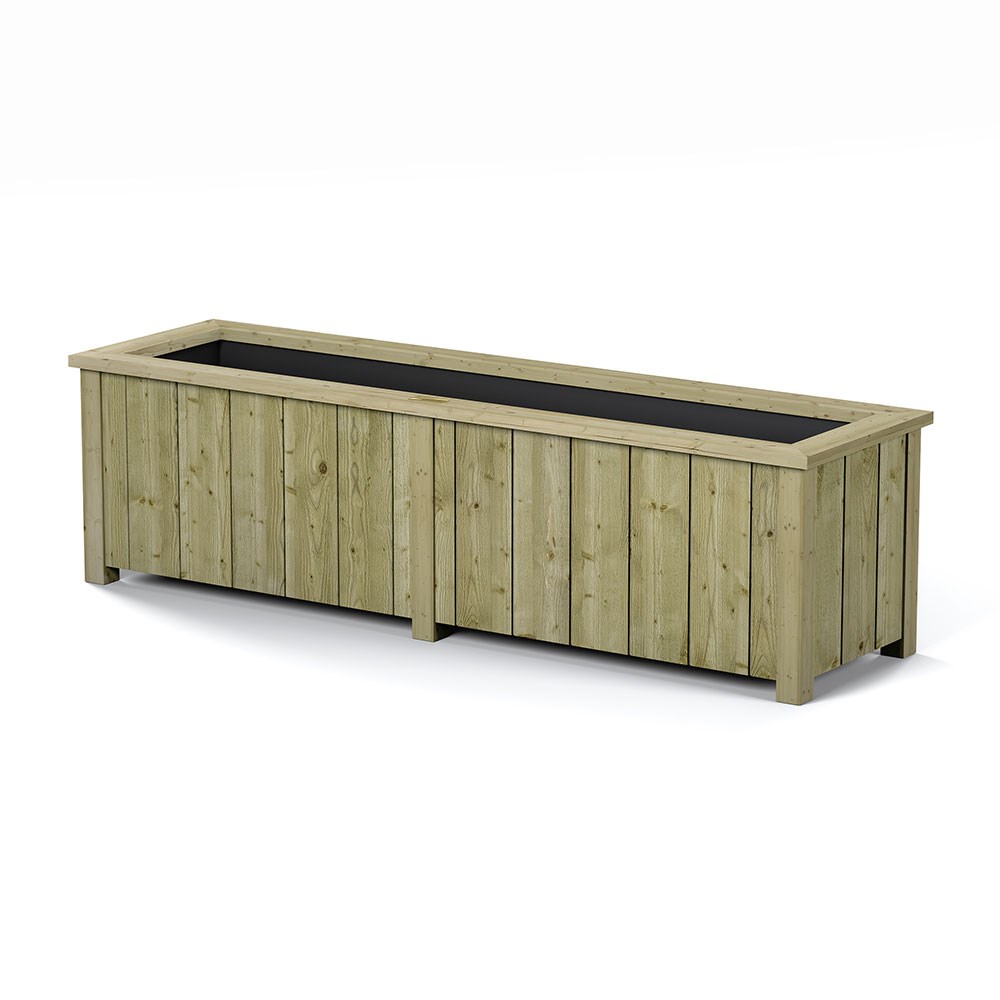 153cm Heritage Natural Wooden Trough Planter