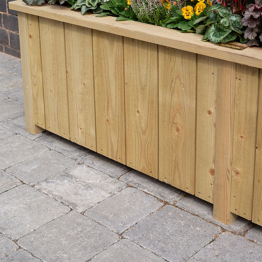 153cm Heritage Natural Wooden Trough Planter
