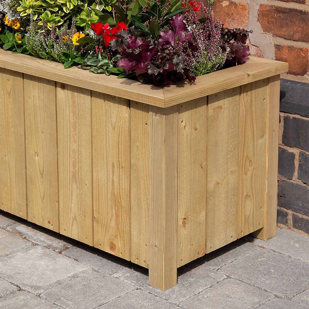 153cm Heritage Natural Wooden Trough Planter