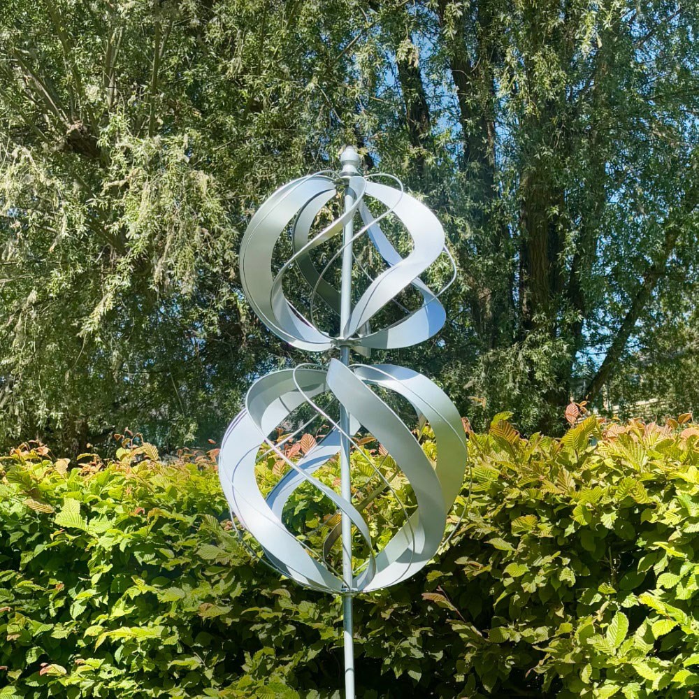 Two Sphere Wind Spinner - Metal