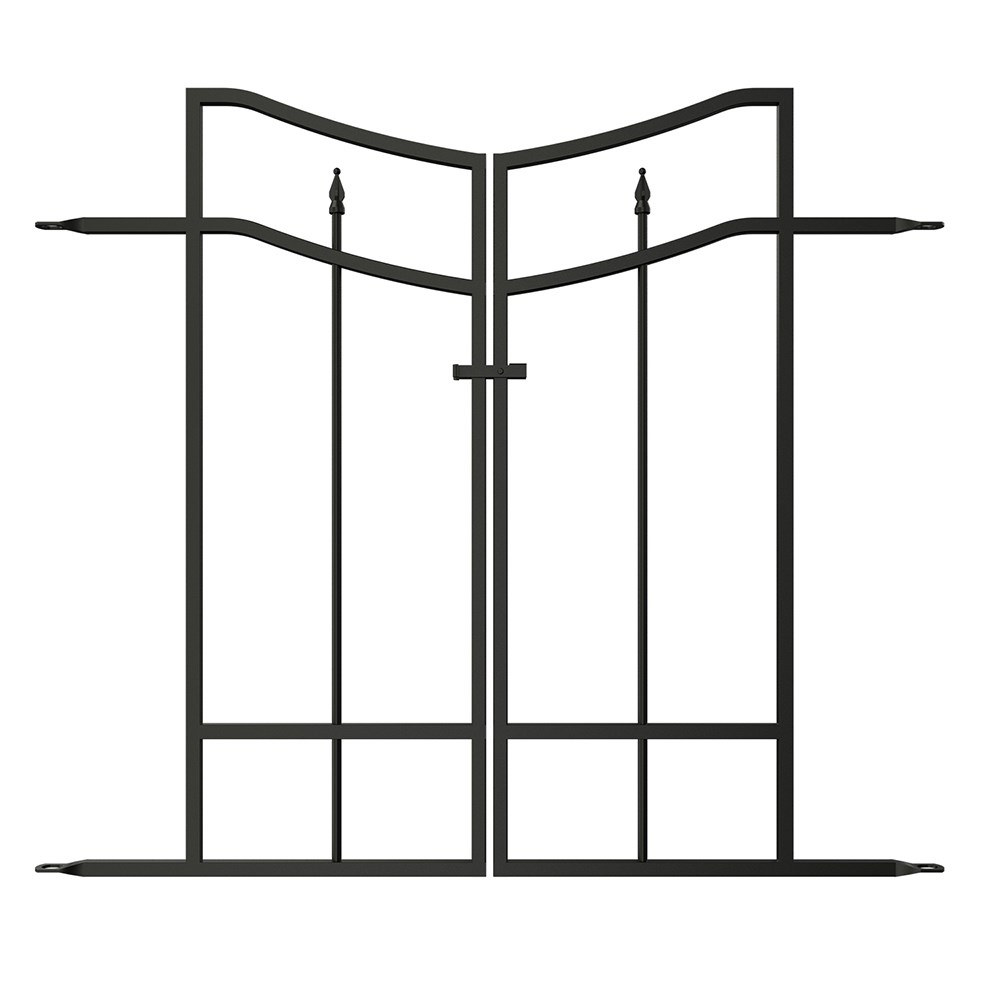 Arched Finial Metal Gate Black