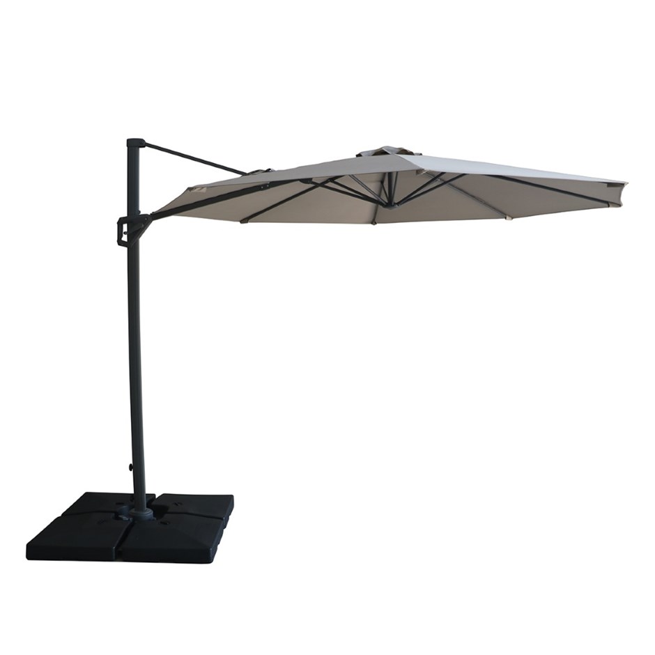 Helios 3m Round Rotating Cantilever Parasol With Base