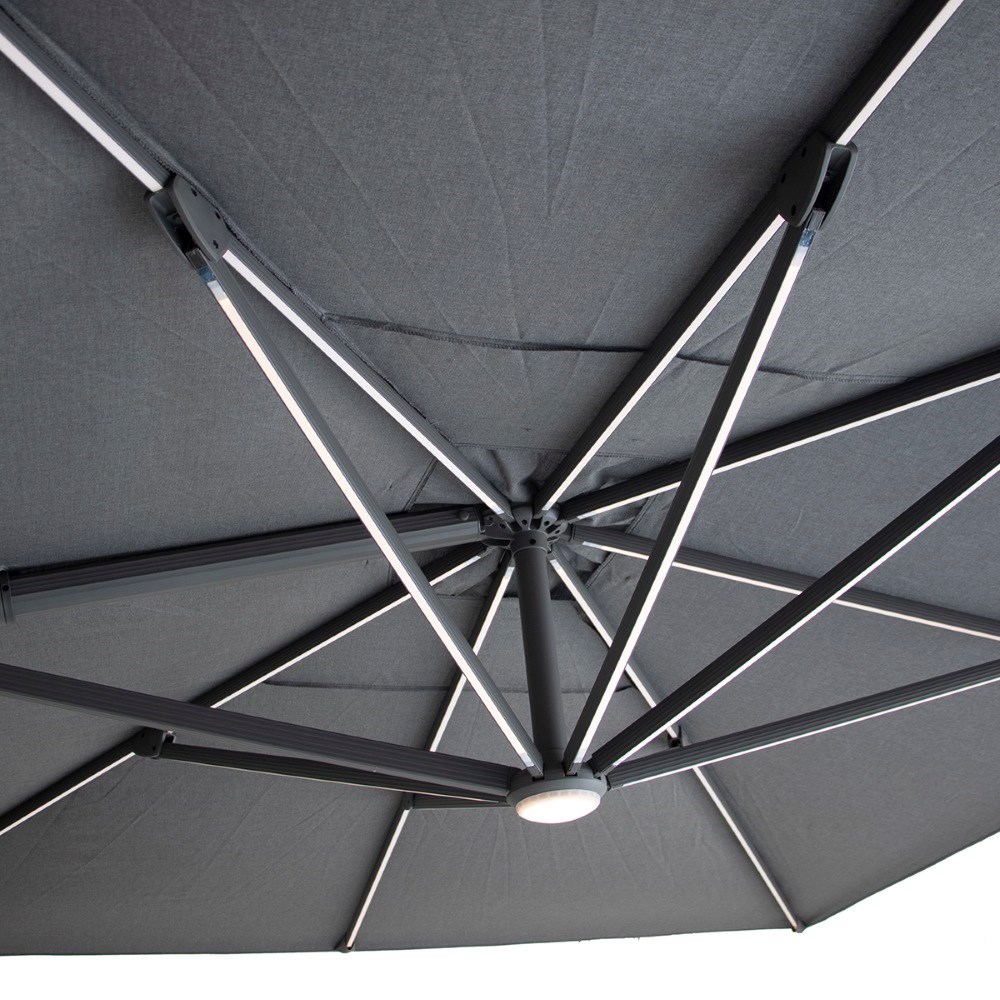 Aramis LED 3m x 4m Rectangular Rotating Cantilever Parasol