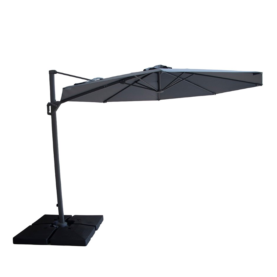 Helios 3m Round Rotating Cantilever Parasol With Base