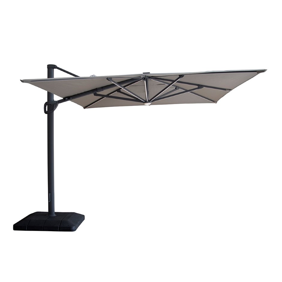 Aramis 3m x 4m Rectangular Rotating Cantilever Parasol With Base