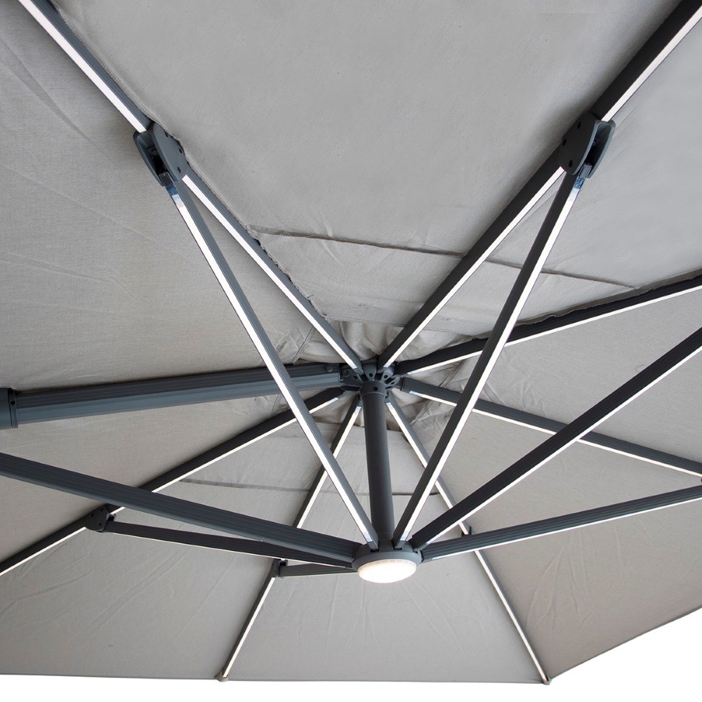 Aramis 3m x 4m Rectangular Rotating Cantilever Parasol With Base