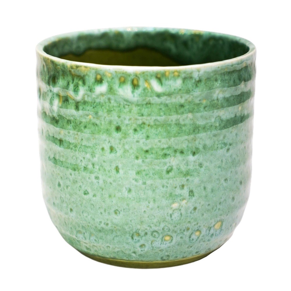 Emerald Reactive Glaze Ceramic Planter