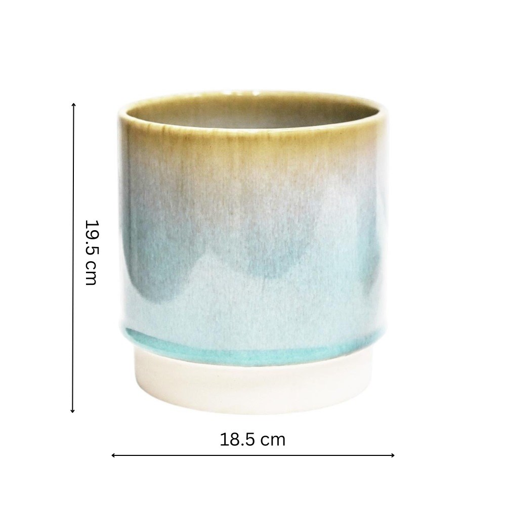 Copenhagen Aqua Reactive Glaze Two Tone Planter