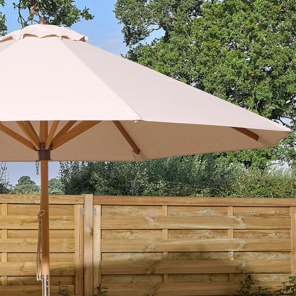 Ashdown Natural Wooden Round Parasol