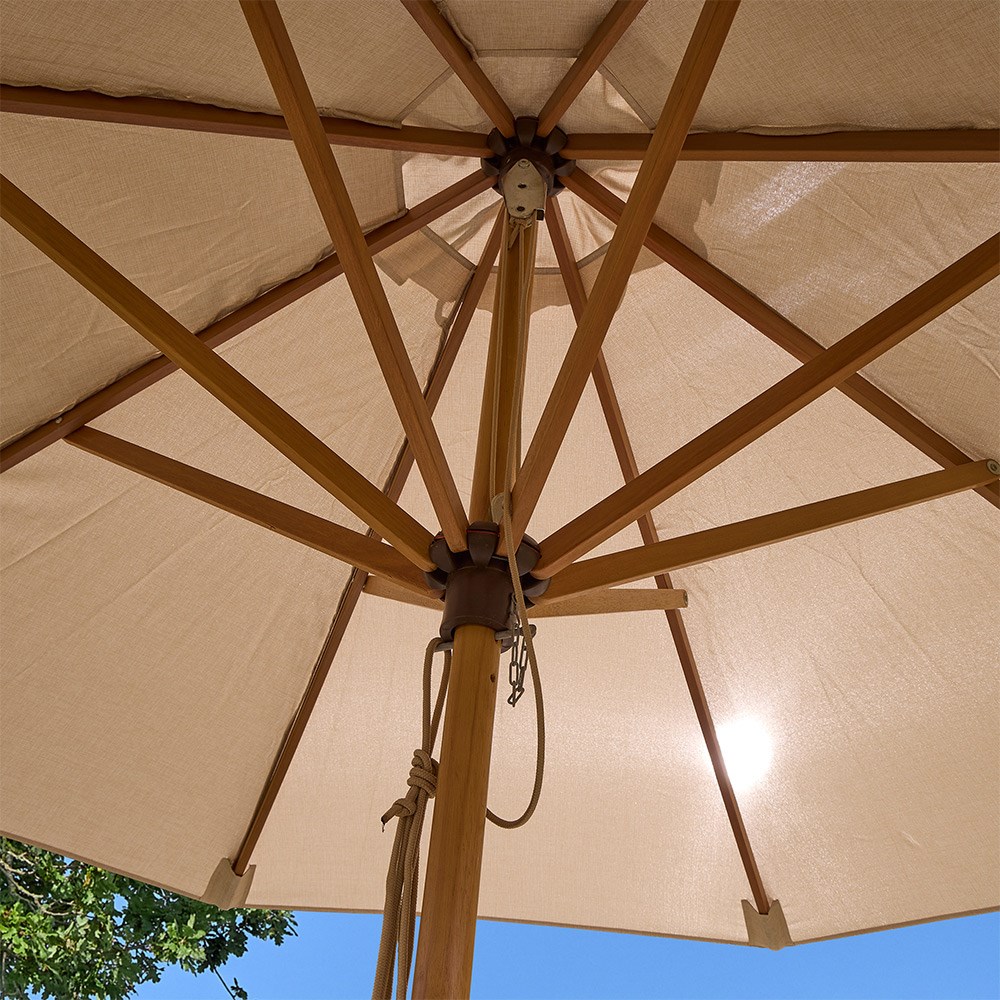 Ashdown Natural Wooden Round Parasol