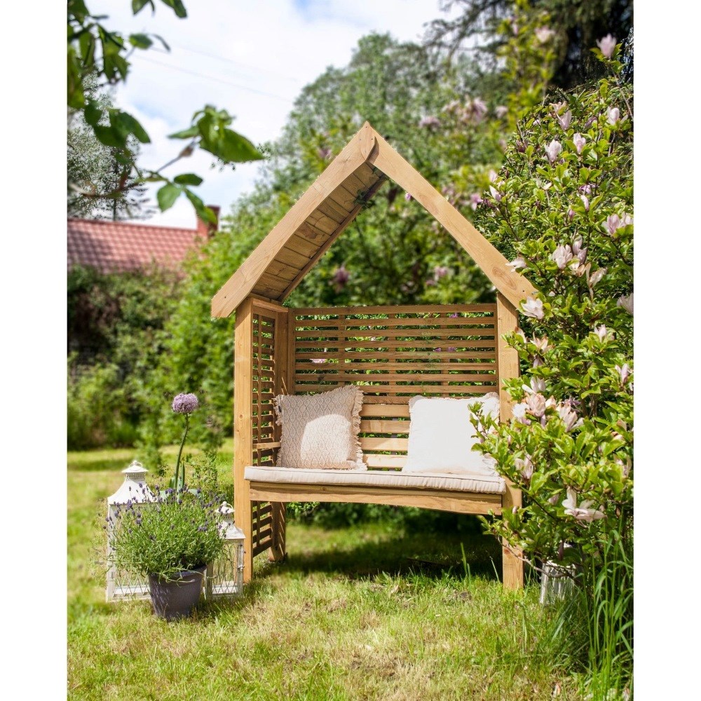 Wooden Seated Arbour with Open Sides