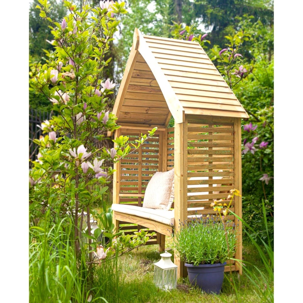 Wooden Seated Arbour with Open Sides