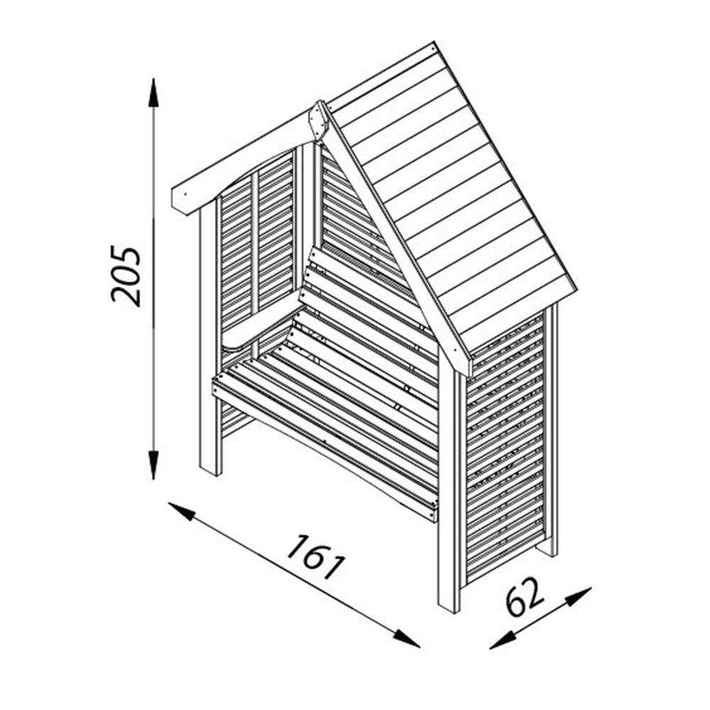 Wooden Seated Arbour with Open Sides