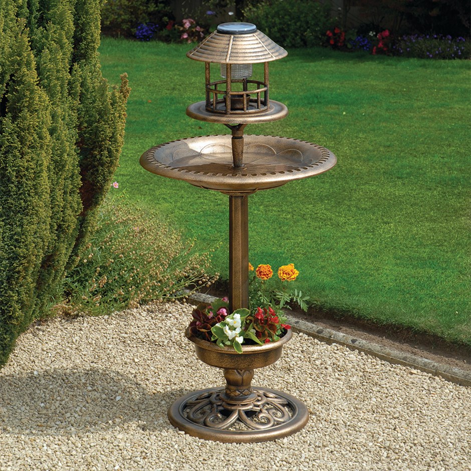 Solar Bird Bath and Planter