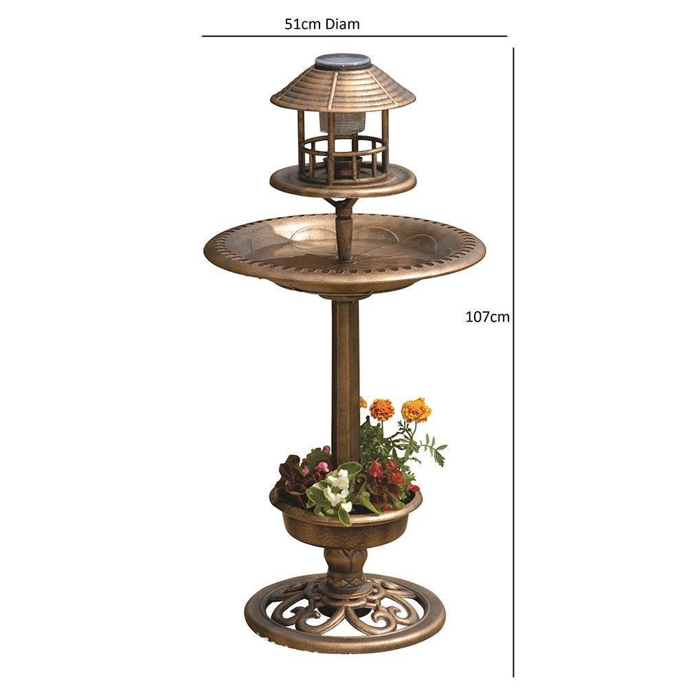 Solar Bird Bath and Planter