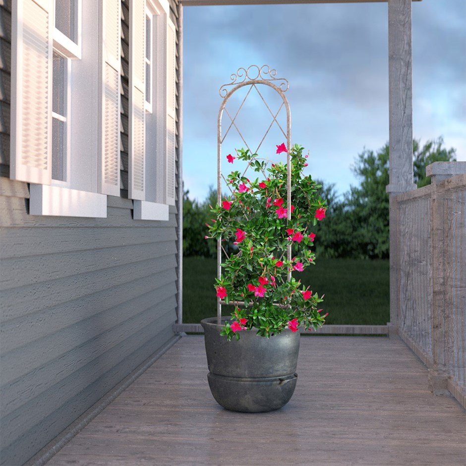 French Country Scroll Pot Trellis