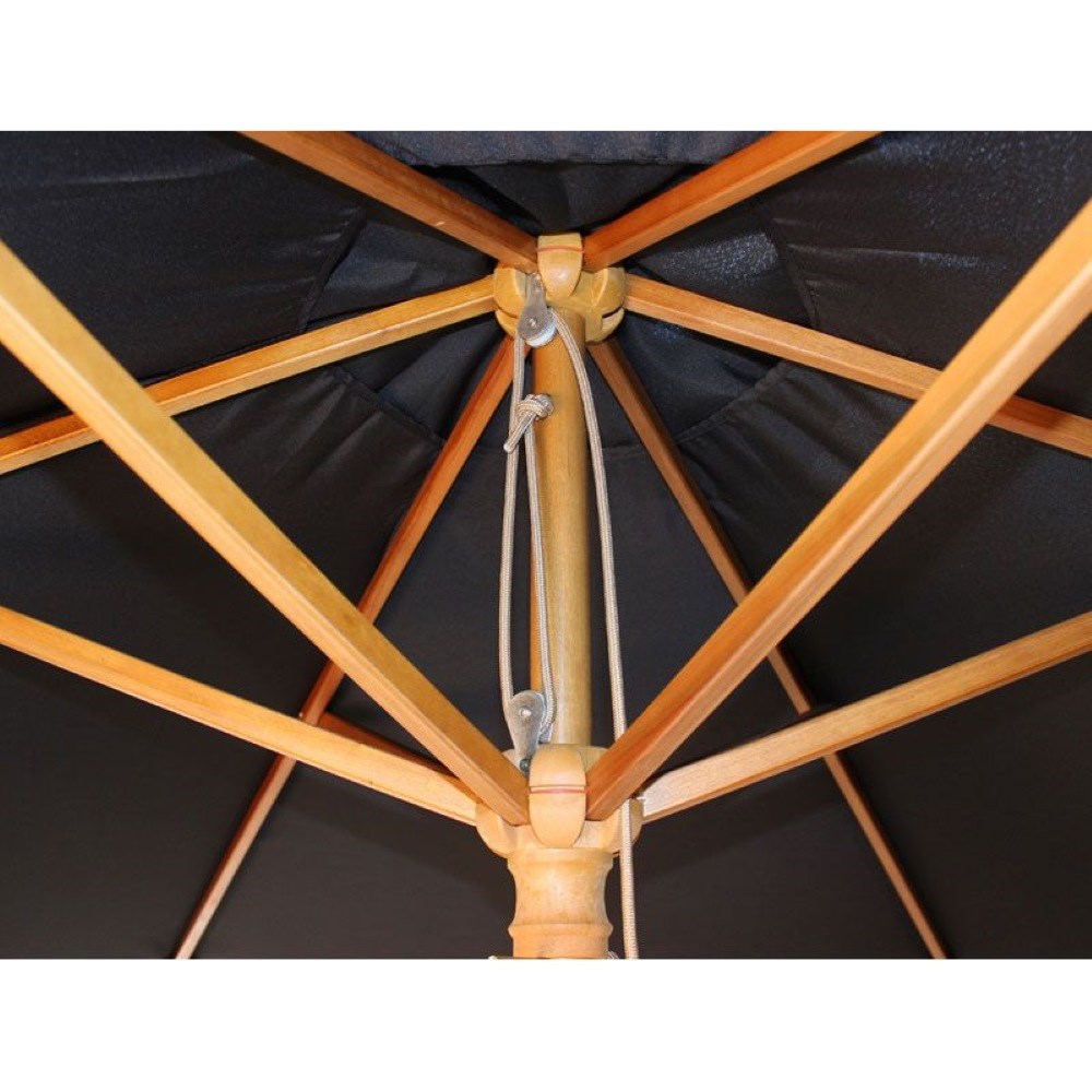 2.5m Wooden Round Pulley Parasol