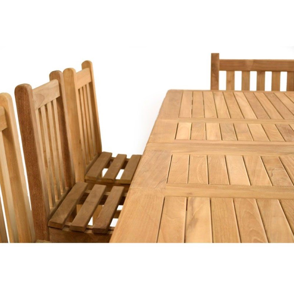 Berrington Rectangular Extending Teak Table Set