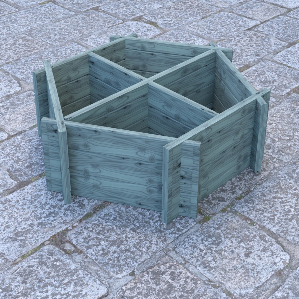 Hexagonal Wooden Planter