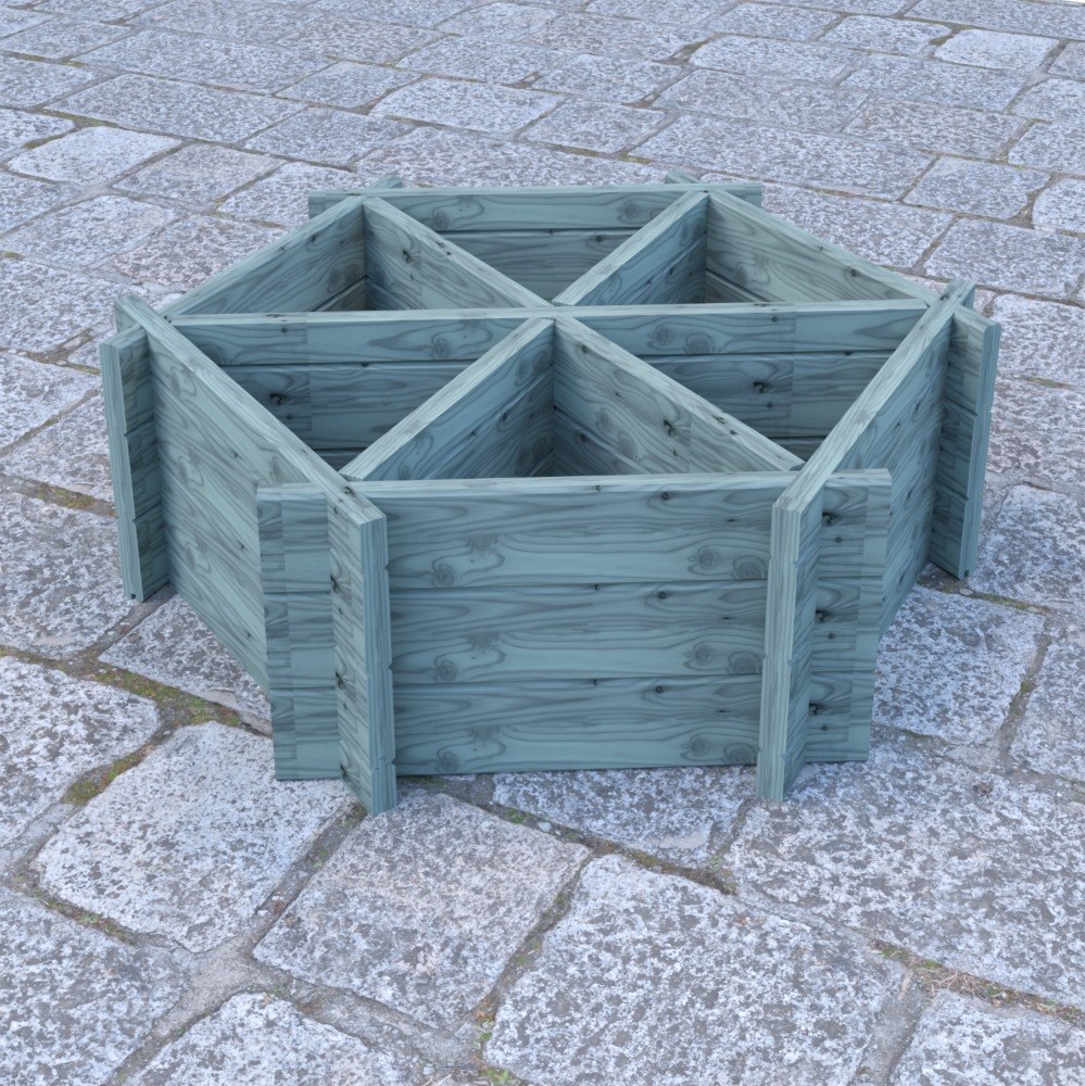 Hexagonal Wooden Planter