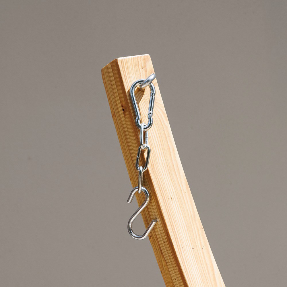 Single Hammock With Natural Wooden Arc Stand
