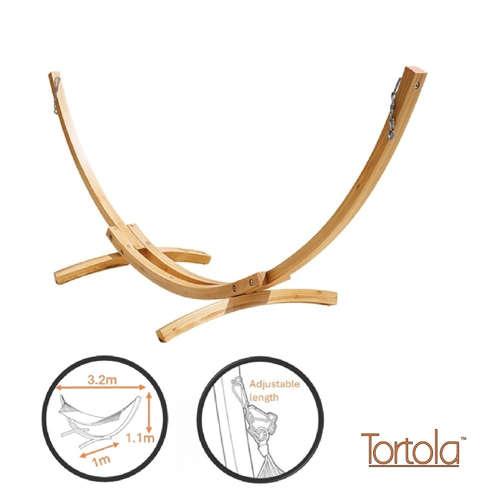 Single Hammock With Natural Wooden Arc Stand