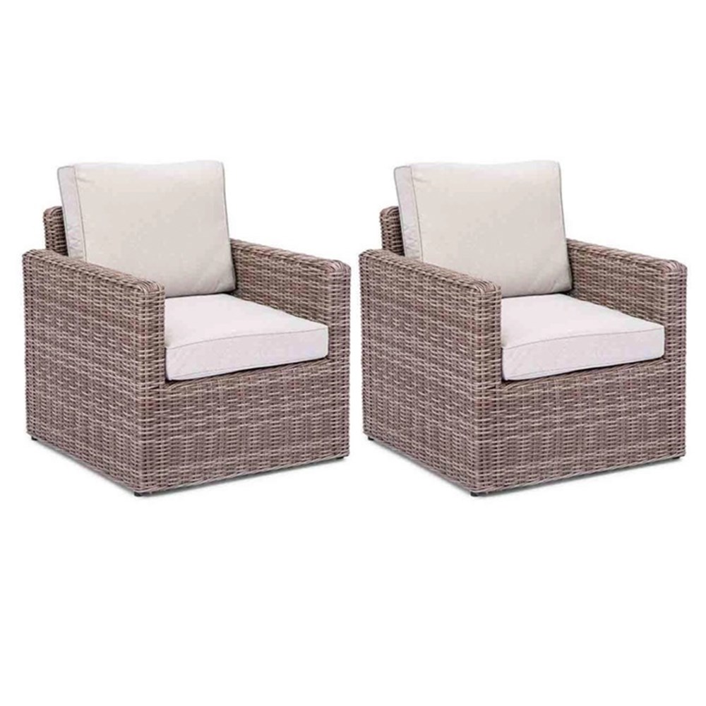 Rattan Garden Armchairs With Cushions