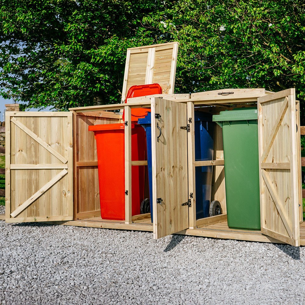 Chatburn Triple Wheelie Bin Store