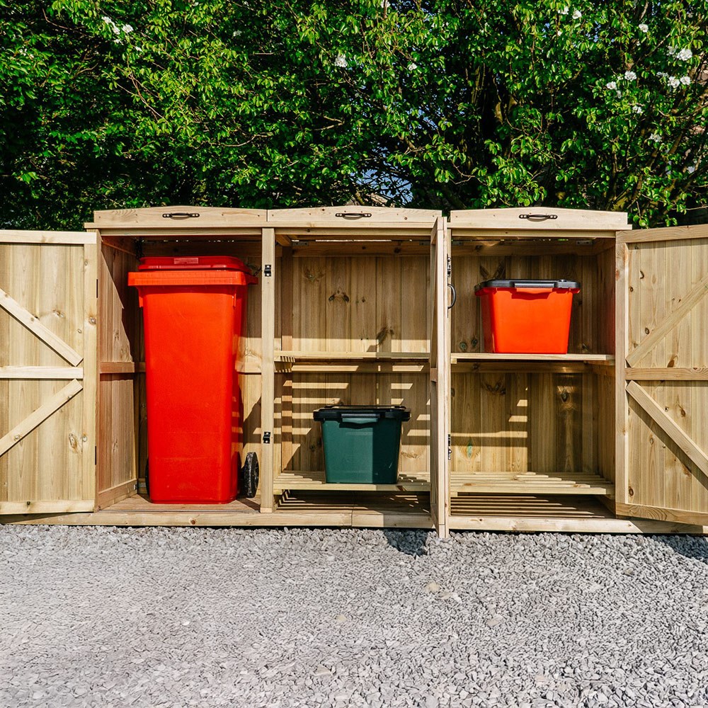 Chatburn Single Wheelie Bin & Recycle Box Store