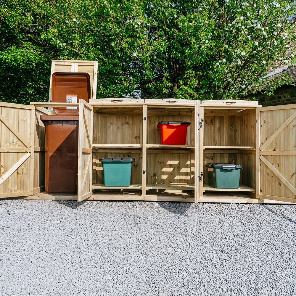 Chatburn Single Wheelie Bin & Recycle Box Store