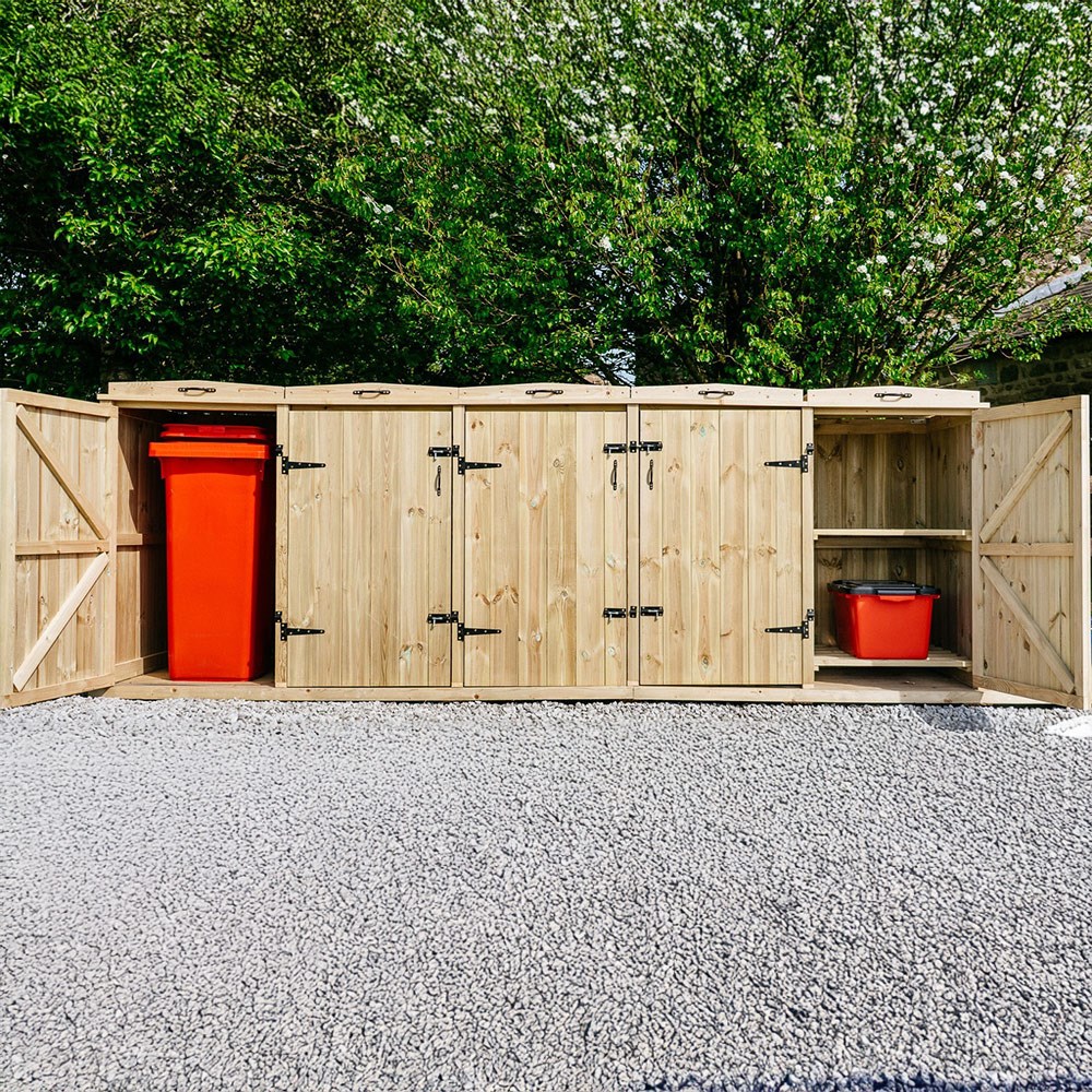 Chatburn Single Wheelie Bin & Recycle Box Store