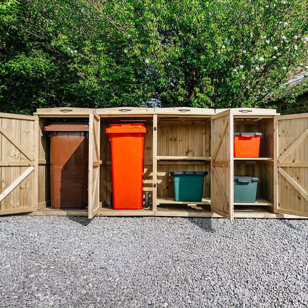 Chatburn Double Wheelie Bin & Recycle Box Store