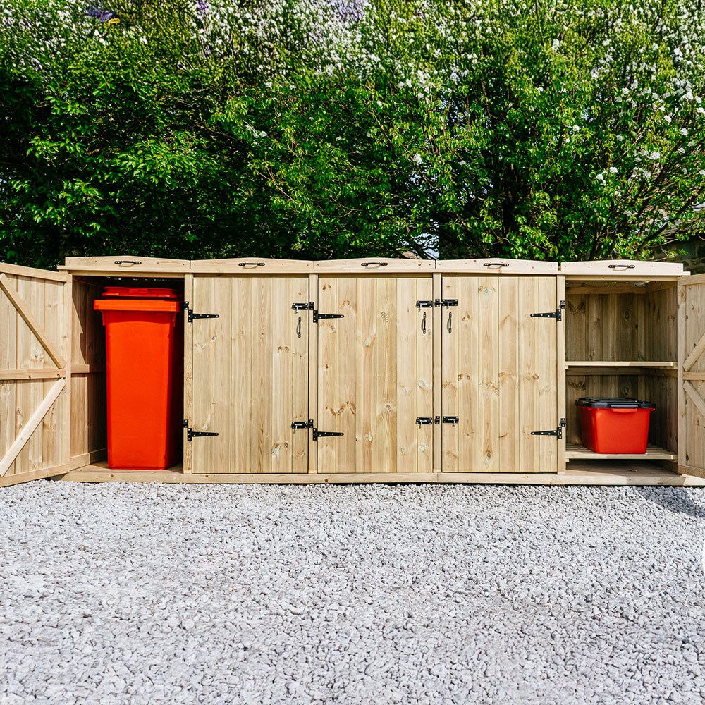 Chatburn Double Wheelie Bin & Recycle Box Store