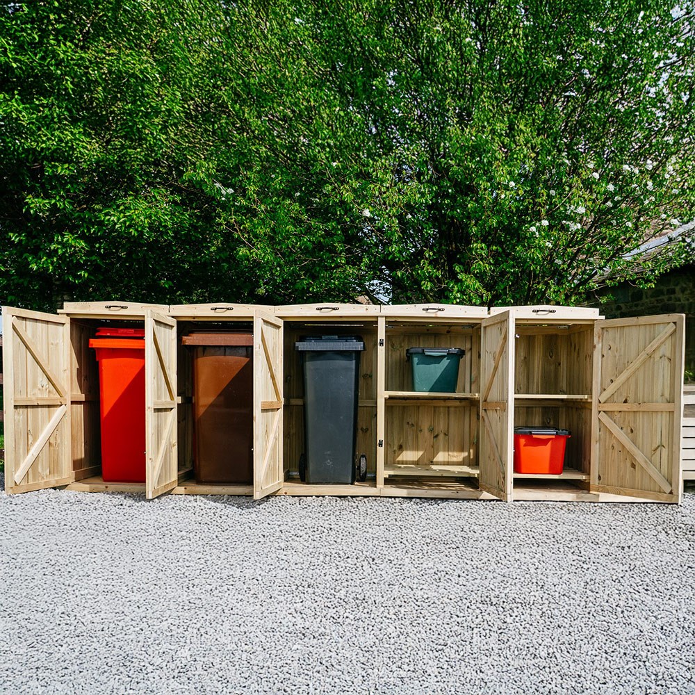 Chatburn Triple Wheelie Bin & Recycle Box Store