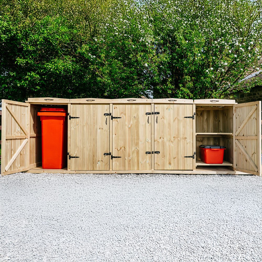 Chatburn Triple Wheelie Bin & Recycle Box Store