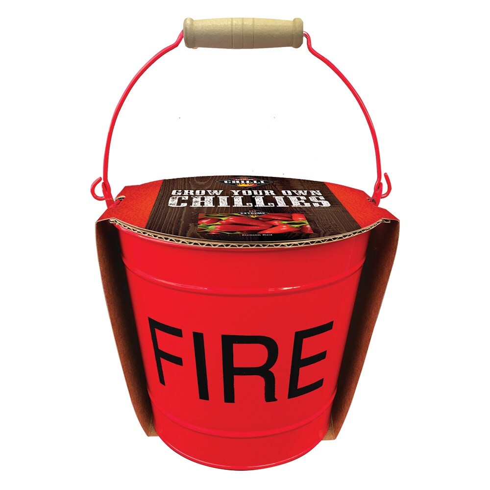 Chilli metal fire bucket gift set