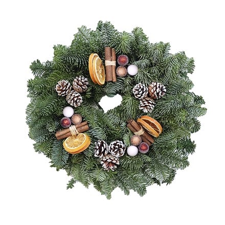 Cinnamon spice wreath - handmade with fresh foliage