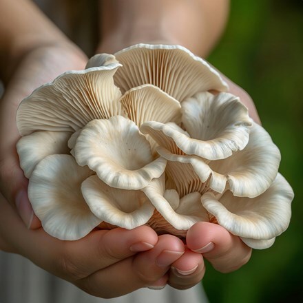 White oyster mushrooms
